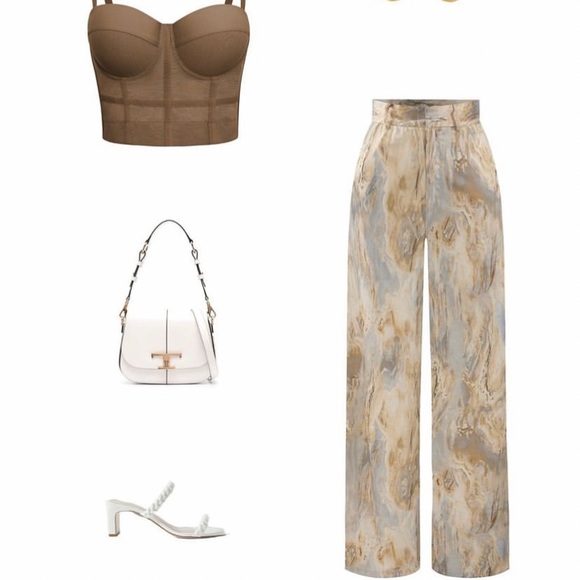 NWT Marble Print Full-length Pants - Women’s Size Small - Picture 2 of 6